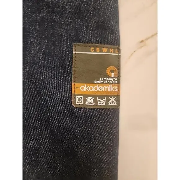 Akademiks Jean Jacket Mens 3XL Blue Denim Button Up Long Sleeve Y2K Hiphop - Picture 12 of 14